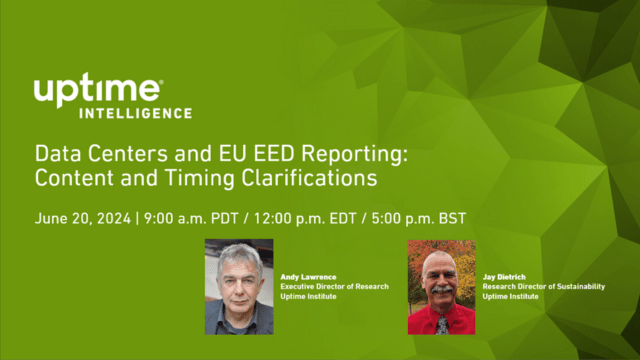 Webinar: Data Centers and EU EED Reporting: Content and Timing Clarifications