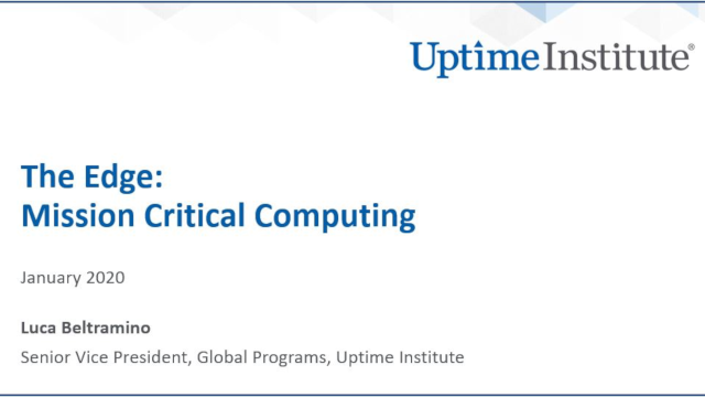 Webinar: The Edge: Mission Critical Computing